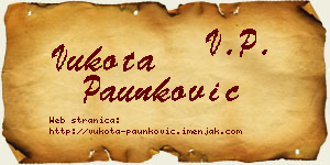Vukota Paunković vizit kartica